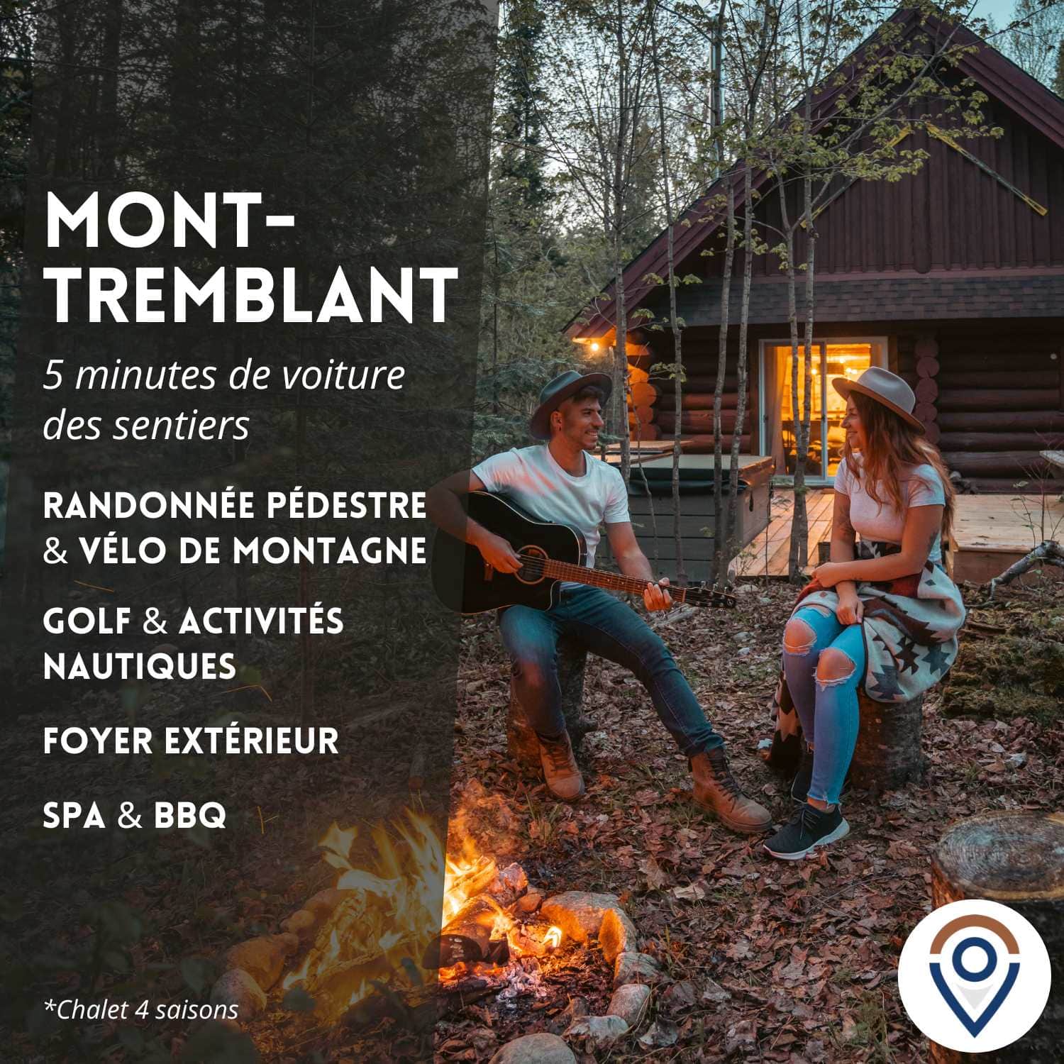 Cozy Log Cabin with Spa - 3 min of Tremblant